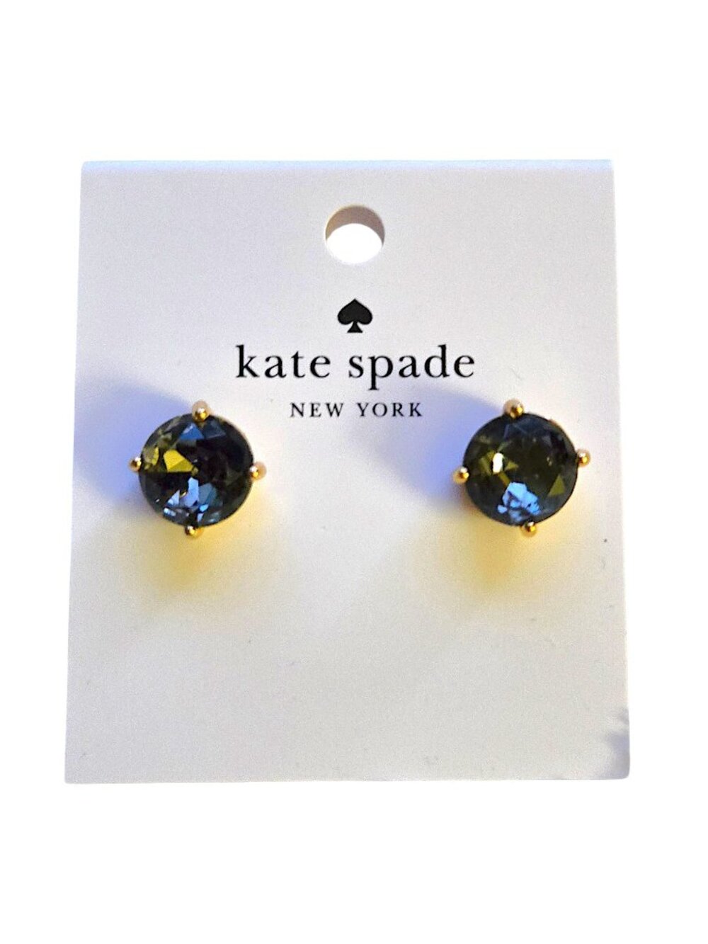 Kate Spade New York Gumdrops Stud Earrings Black Faceted Glass Gold Tone NWT